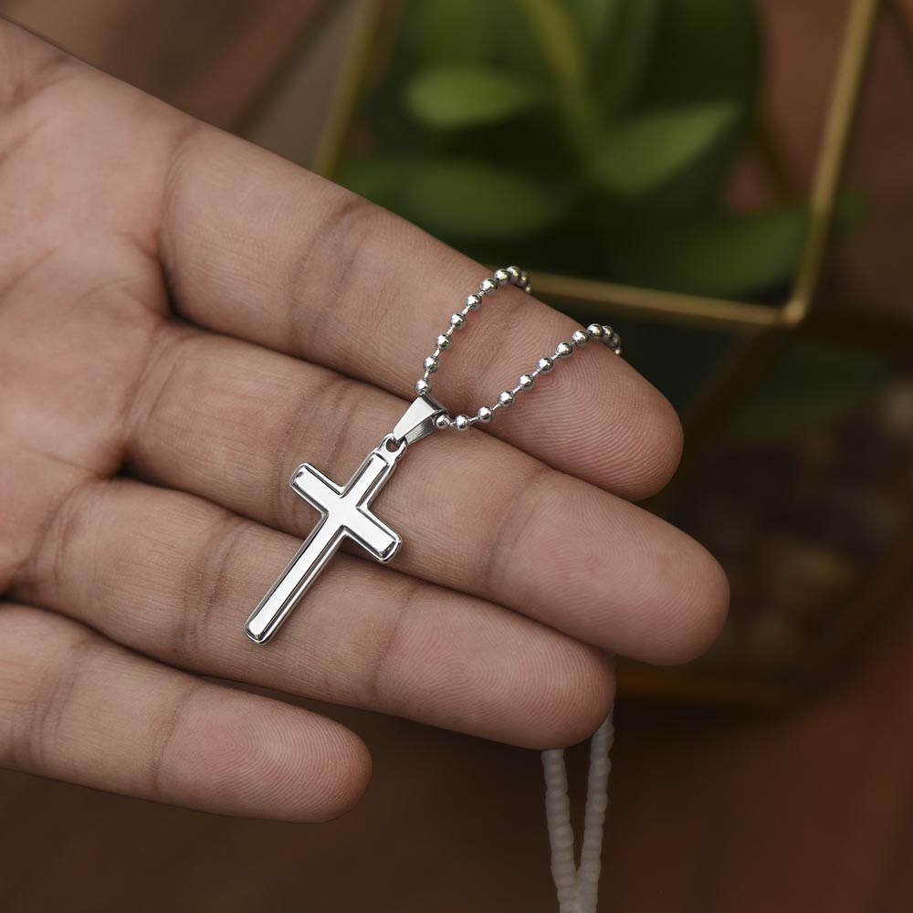Badass Bearded Boyfriend Artisan Cross Necklace