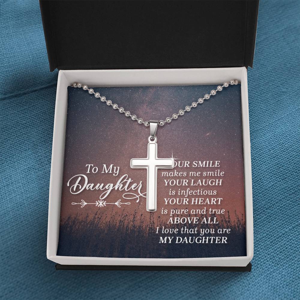 Artisan Cross Necklace with Ball Chain