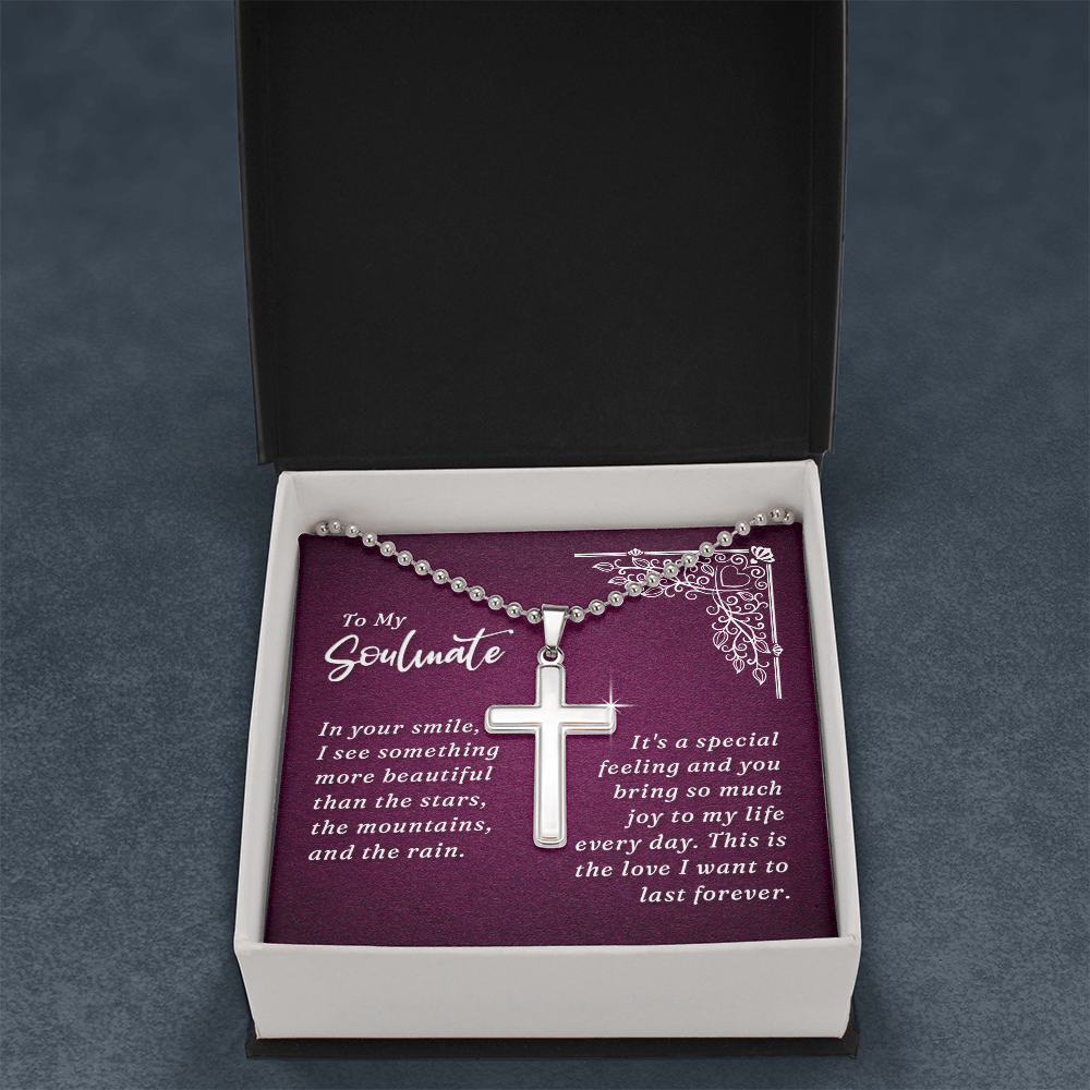 Artisan Cross Necklace with Ball Chain