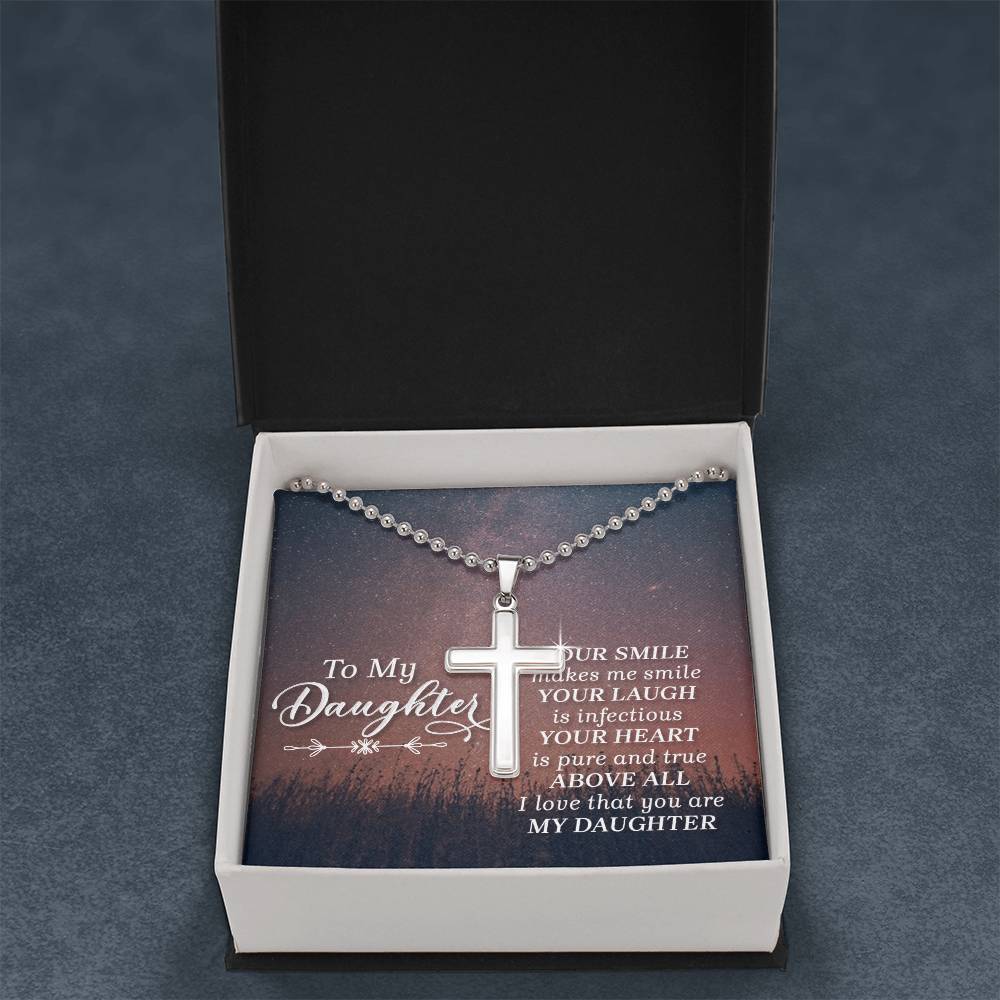 Artisan Cross Necklace with Ball Chain