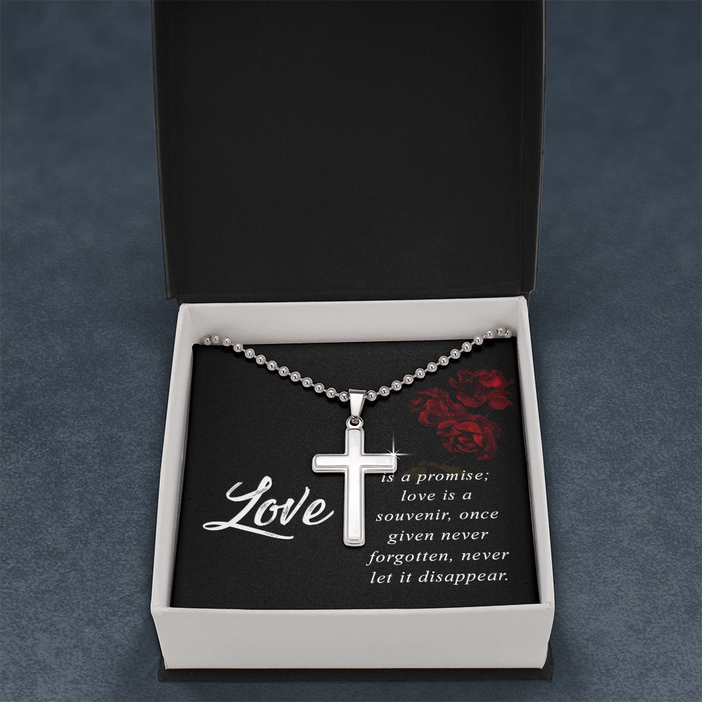 Artisan Cross Necklace with Ball Chain