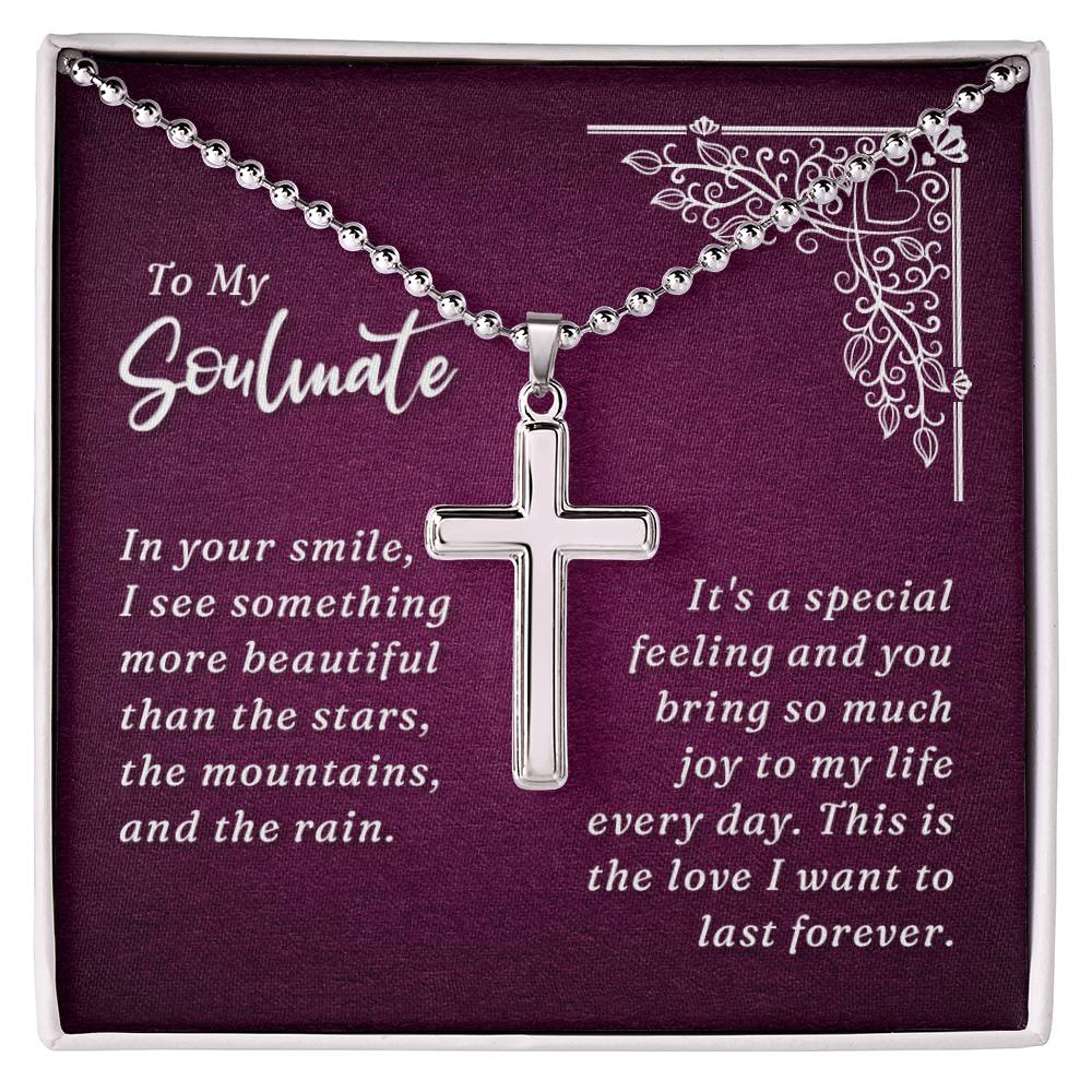 Artisan Cross Necklace with Ball Chain