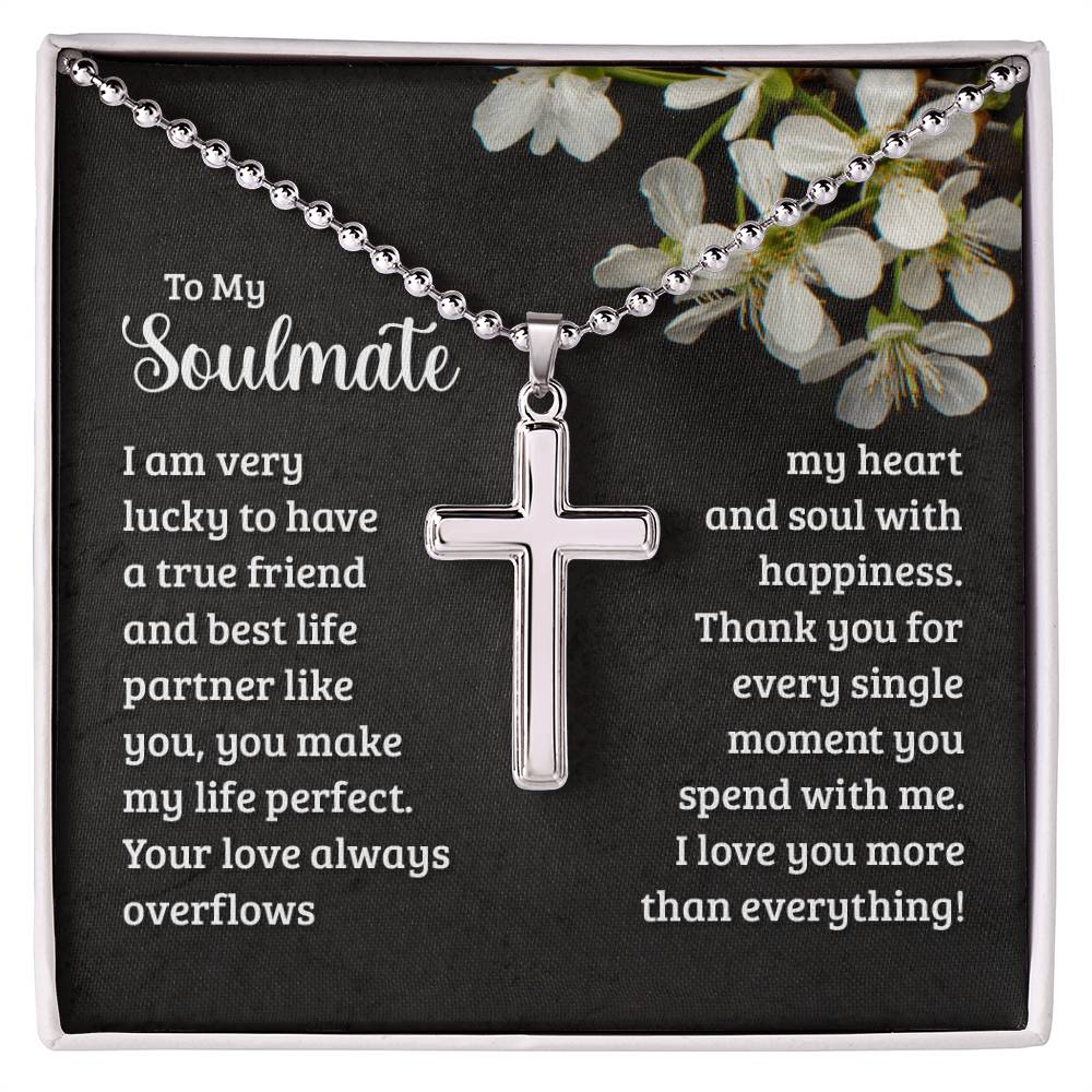 Artisan Cross Necklace with Ball Chain
