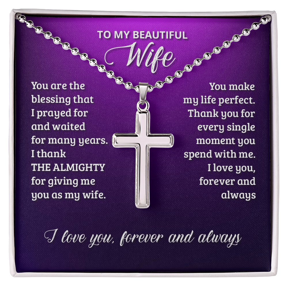 Artisan Cross Necklace with Ball Chain