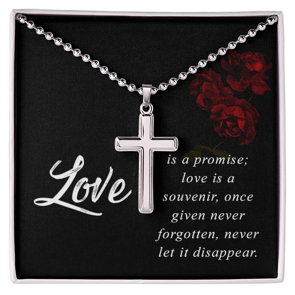 Artisan Cross Necklace with Ball Chain
