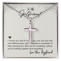 To My Girlfriend I Choose You Artisan Cross Necklace