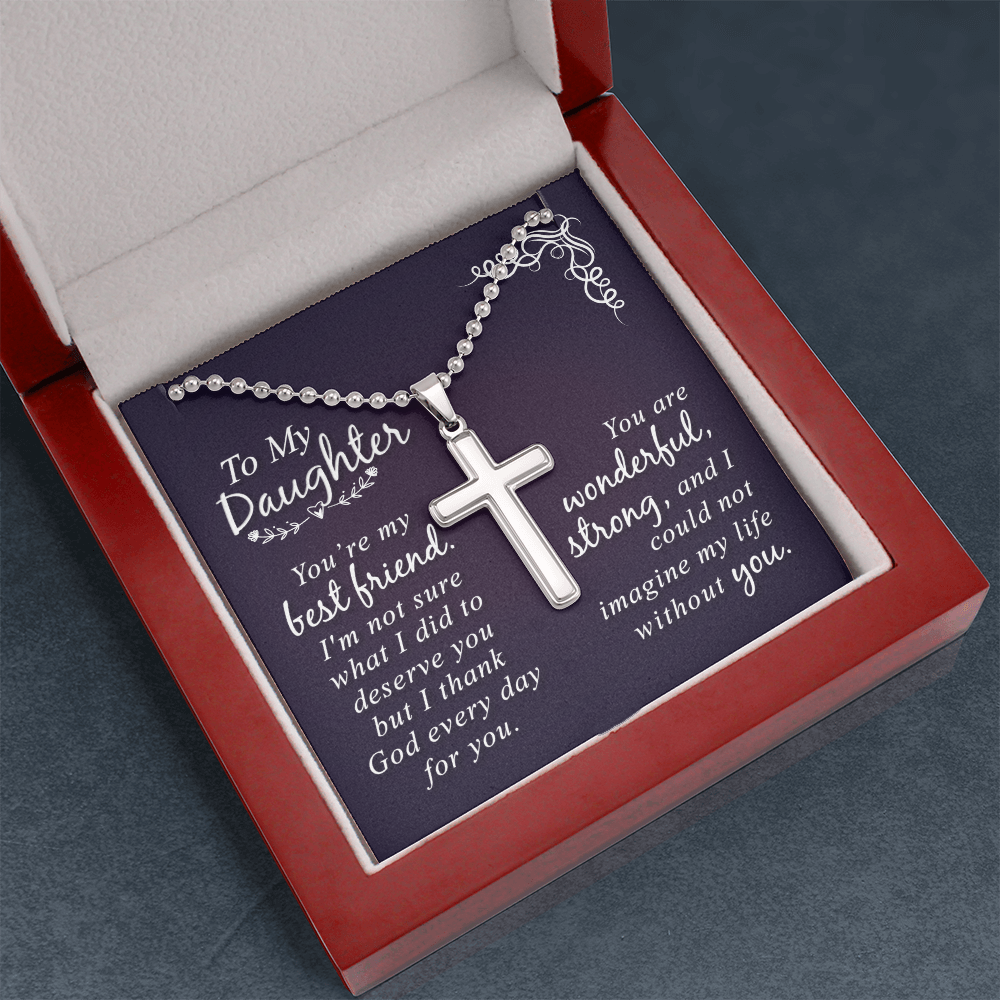 Artisan Cross Necklace with Ball Chain