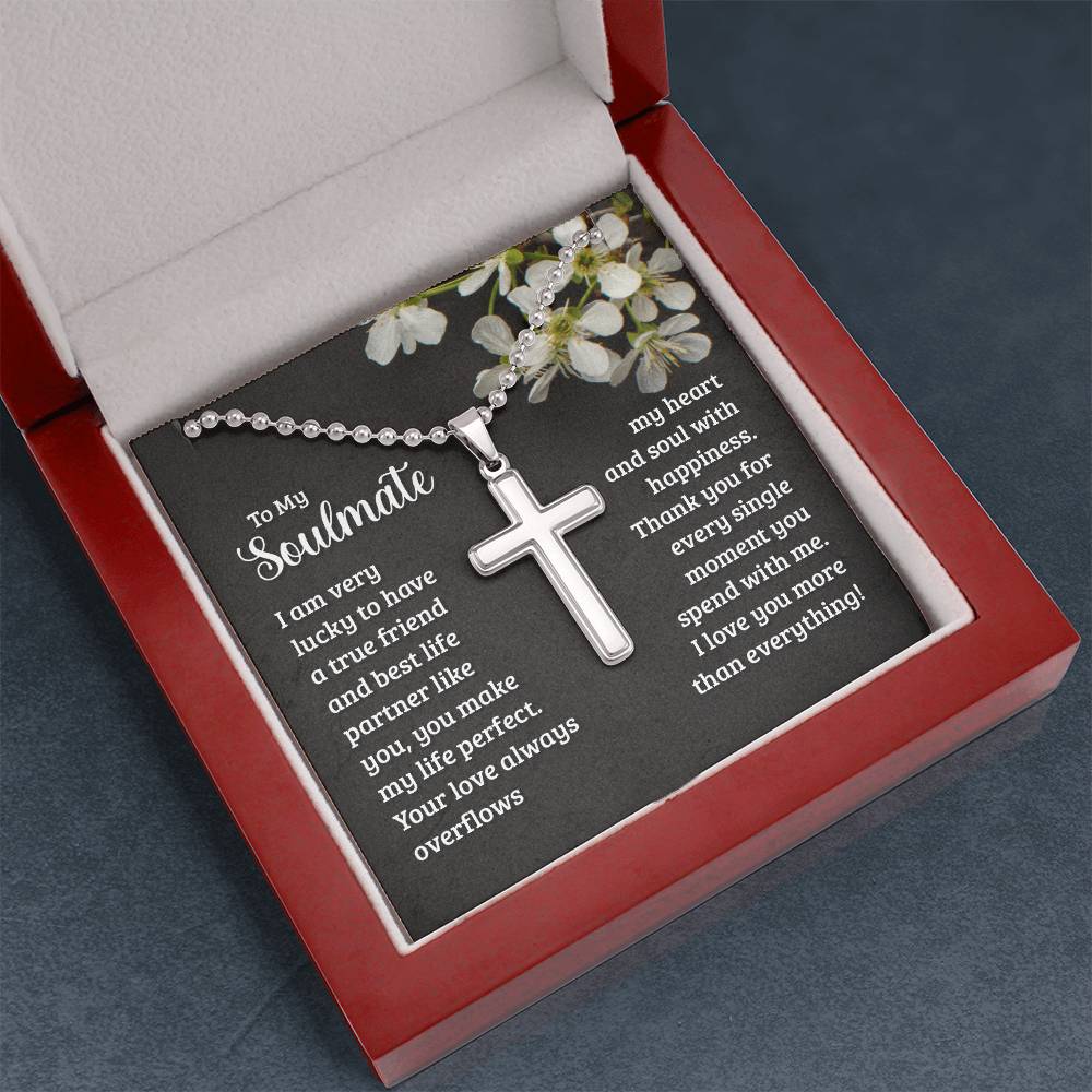 Artisan Cross Necklace with Ball Chain