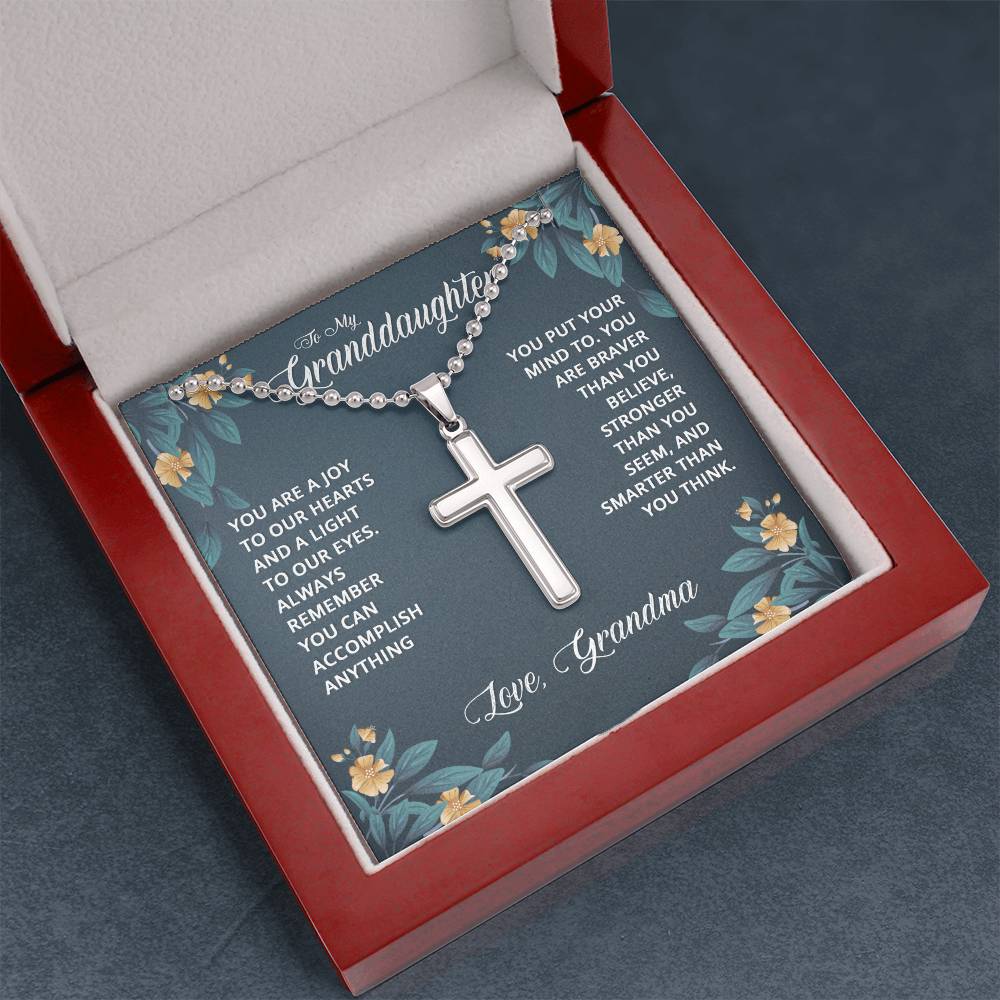 Artisan Cross Necklace with Ball Chain