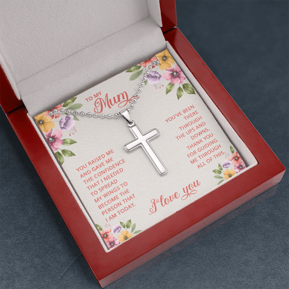 Artisan Cross Necklace with Ball Chain
