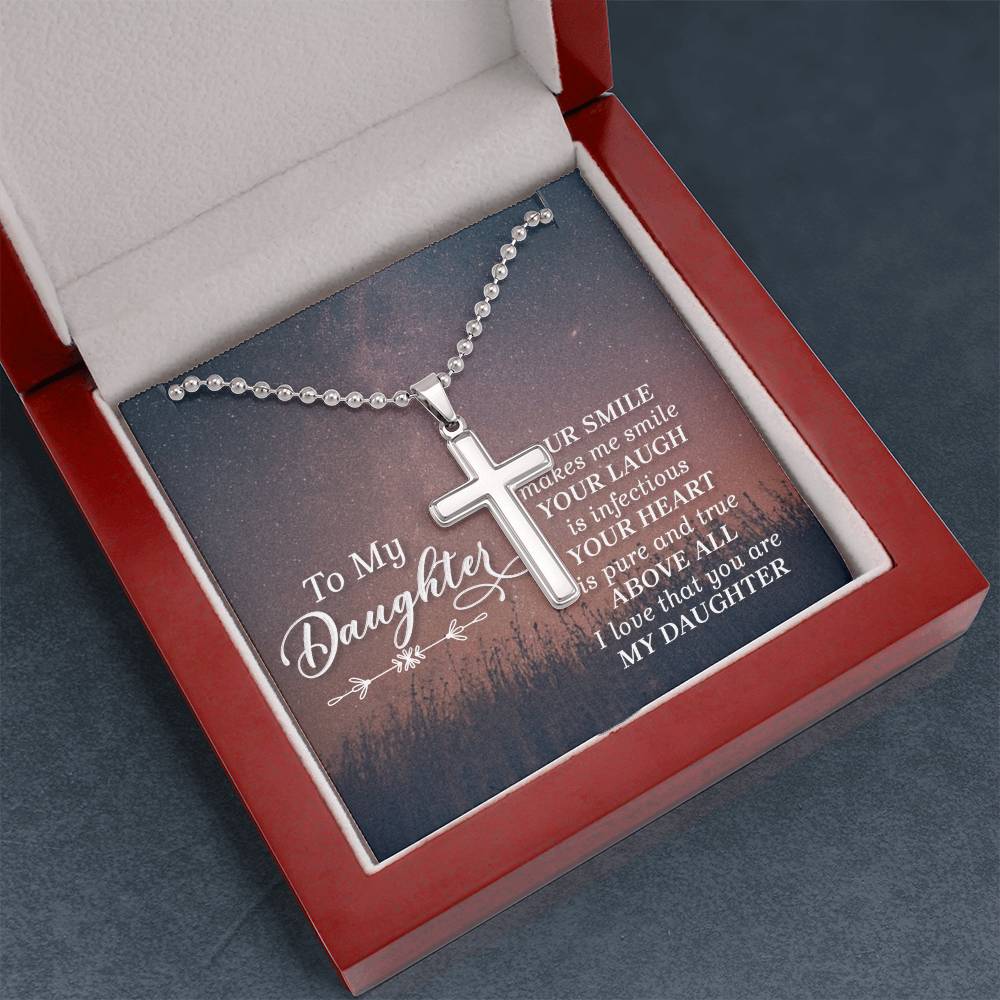 Artisan Cross Necklace with Ball Chain