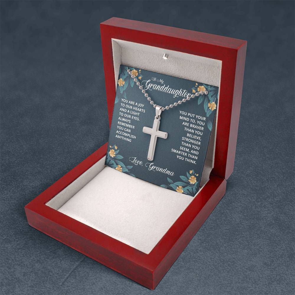 Artisan Cross Necklace with Ball Chain
