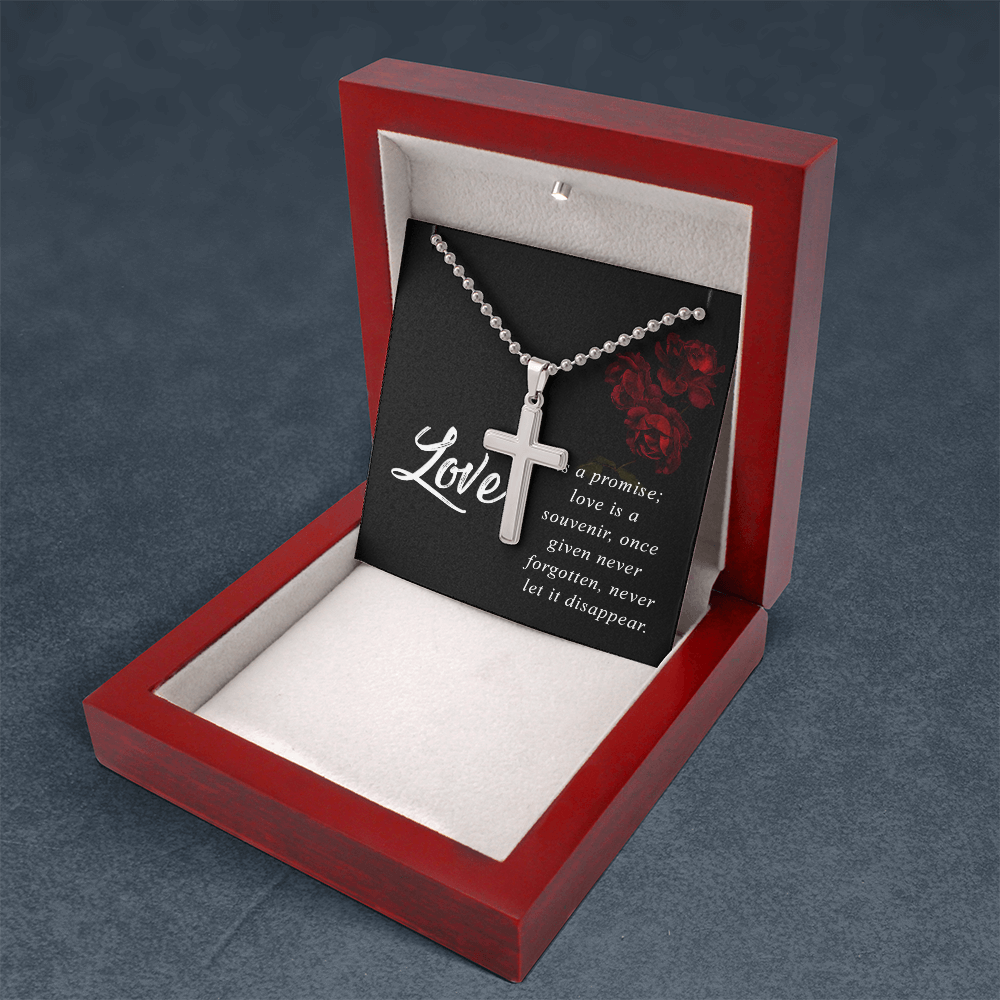 Artisan Cross Necklace with Ball Chain