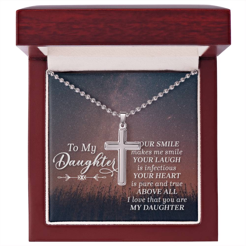 Artisan Cross Necklace with Ball Chain