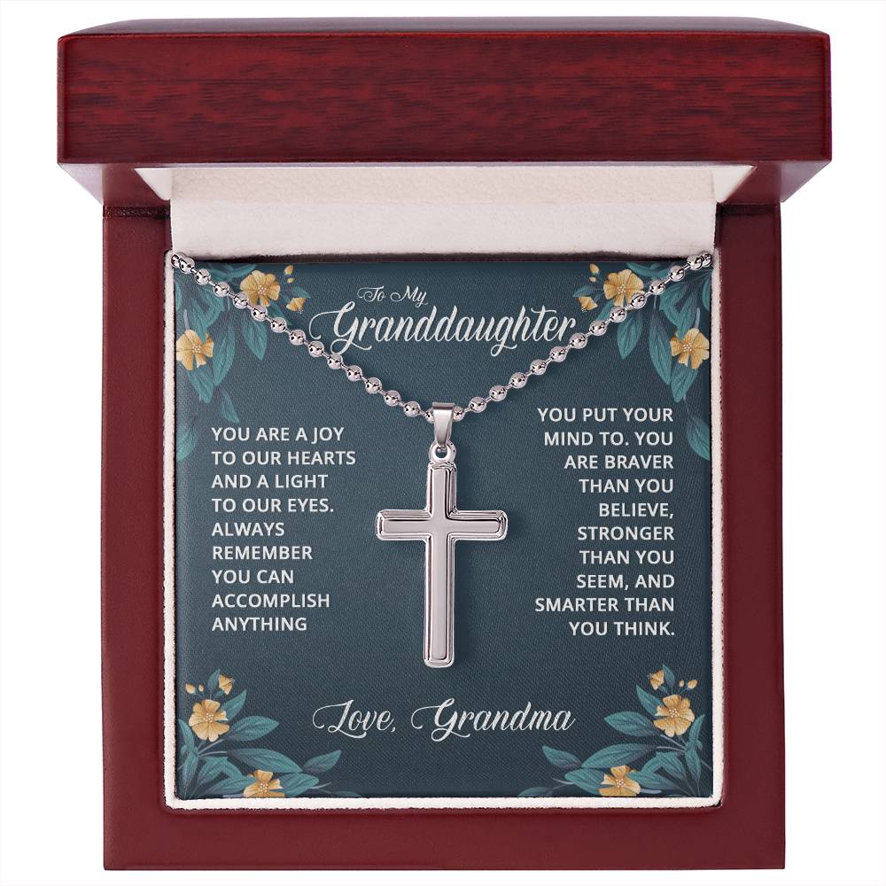 Artisan Cross Necklace with Ball Chain
