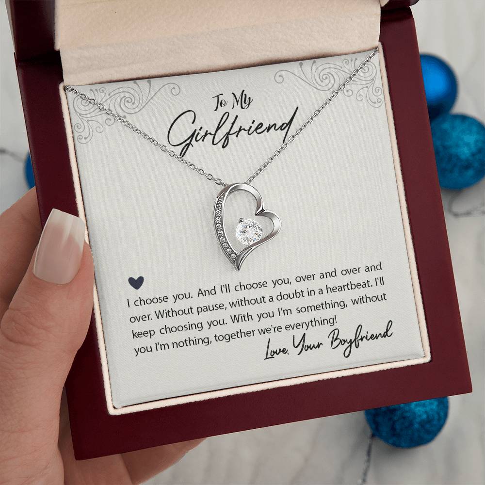 To My Girlfriend I Choose You Forever Love Necklace
