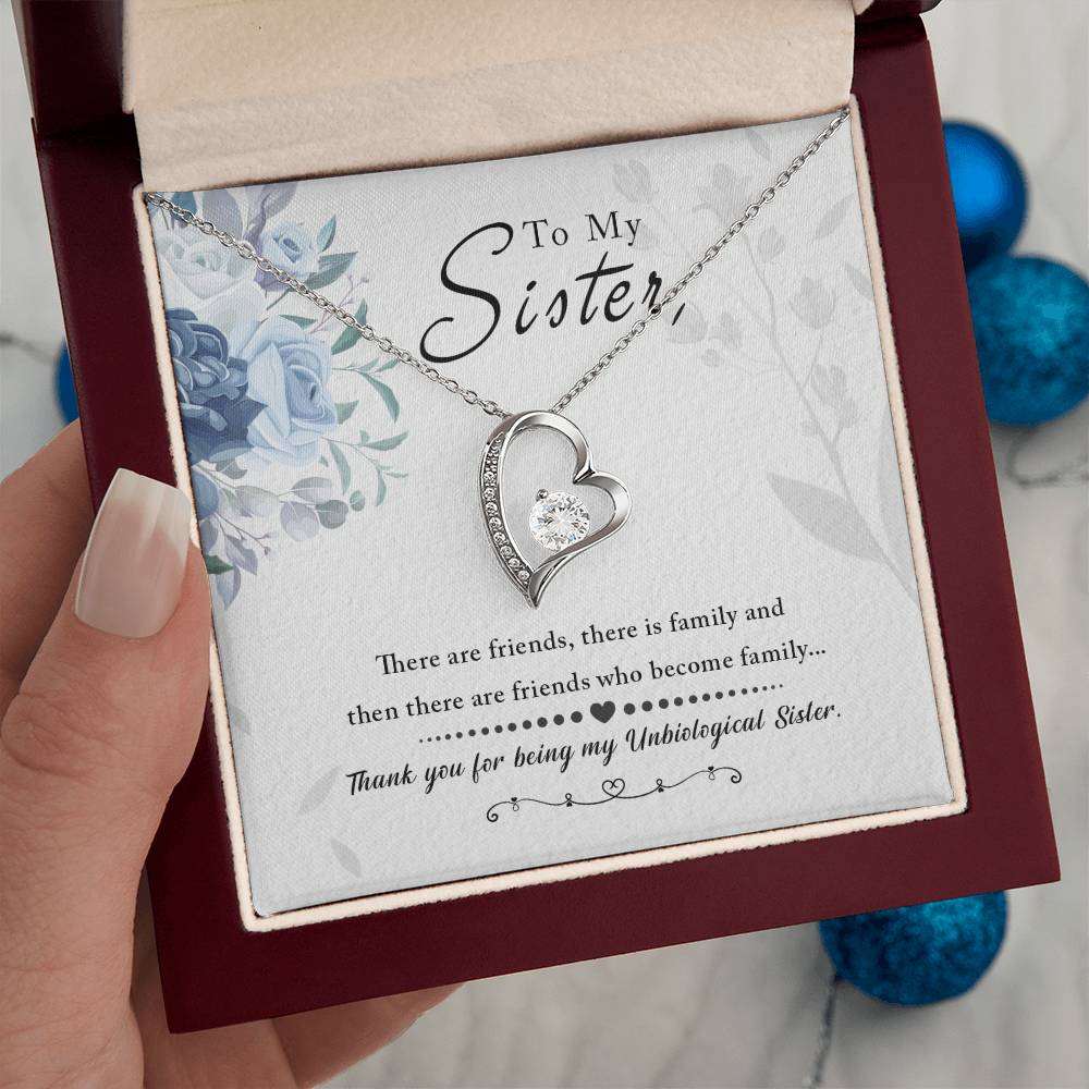 Unbiological Sister Friends Become Family Forever Love Necklace