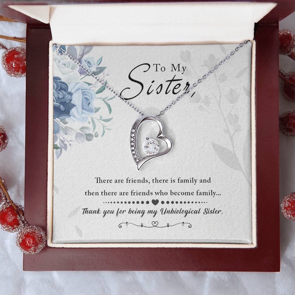 Unbiological Sister Friends Become Family Forever Love Necklace