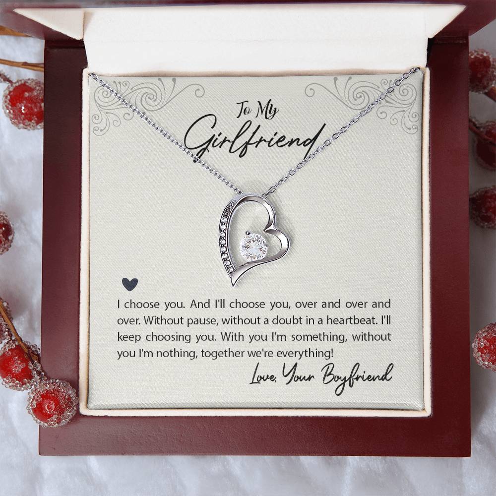 To My Girlfriend I Choose You Forever Love Necklace