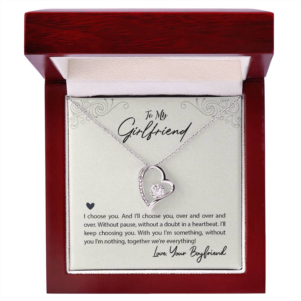 To My Girlfriend I Choose You Forever Love Necklace