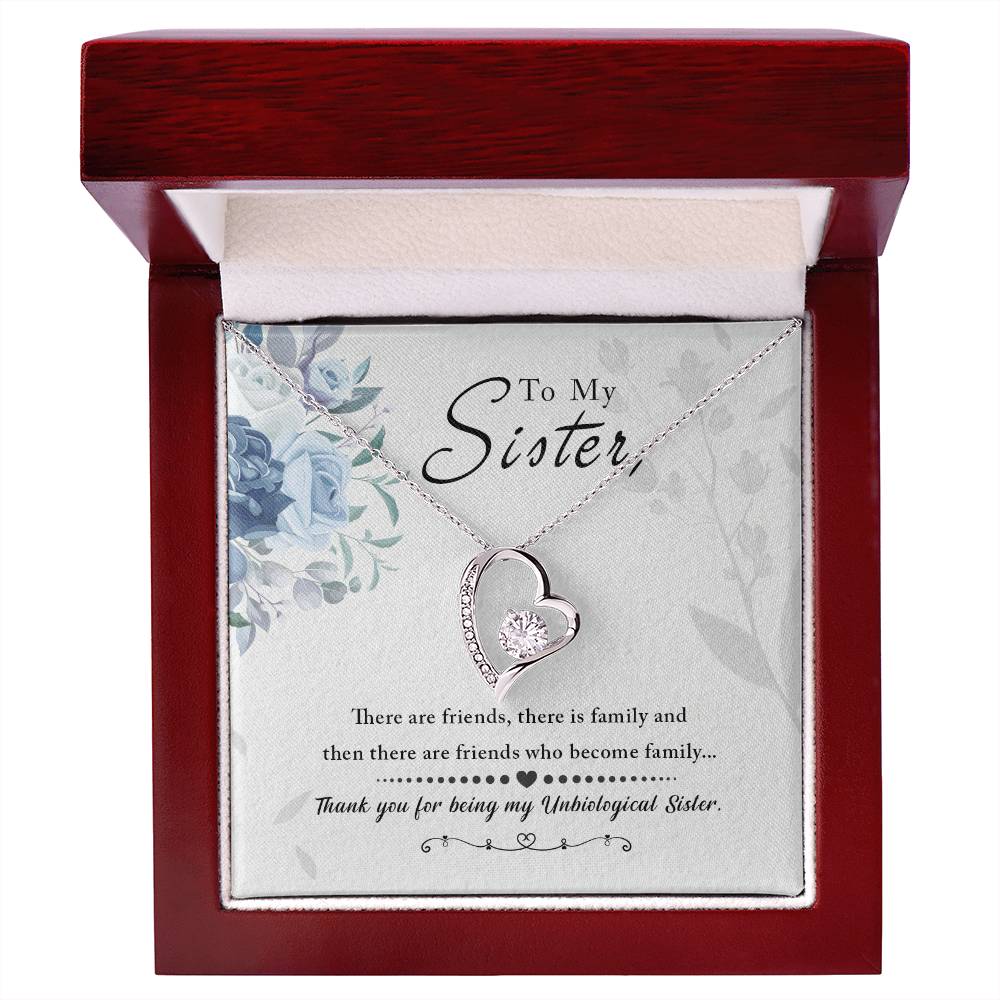 Unbiological Sister Friends Become Family Forever Love Necklace