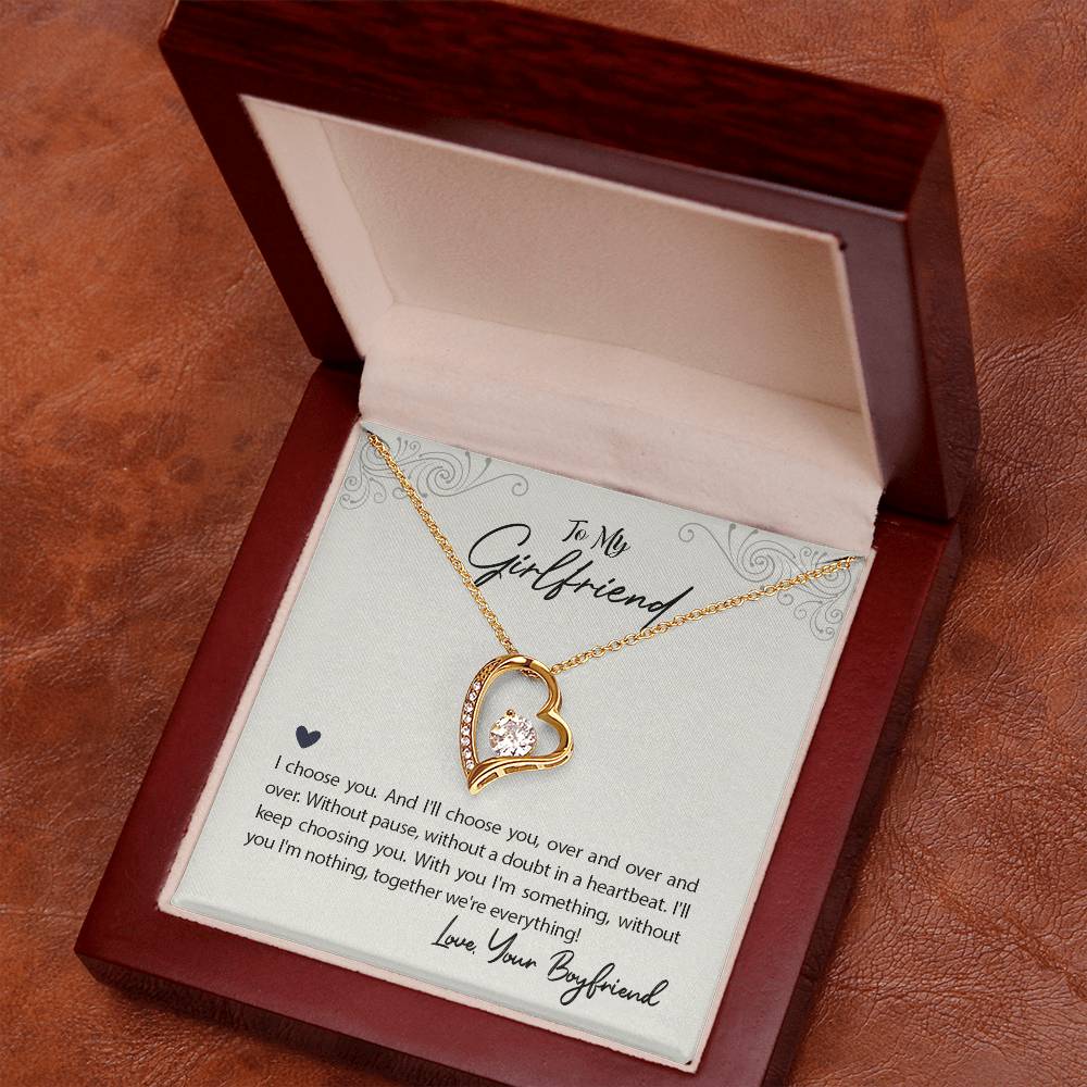 To My Girlfriend I Choose You Forever Love Necklace