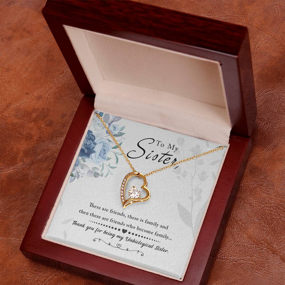 Unbiological Sister Friends Become Family Forever Love Necklace