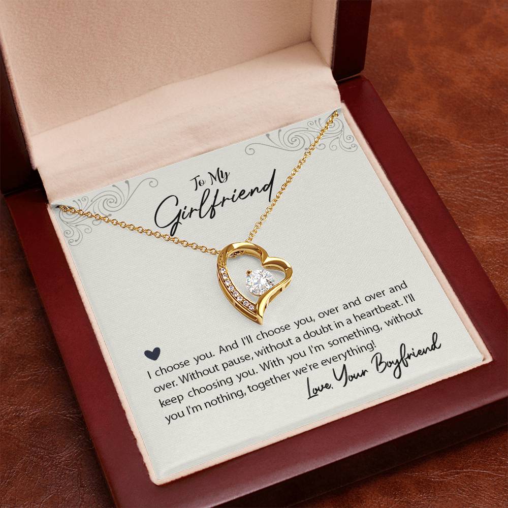 To My Girlfriend I Choose You Forever Love Necklace