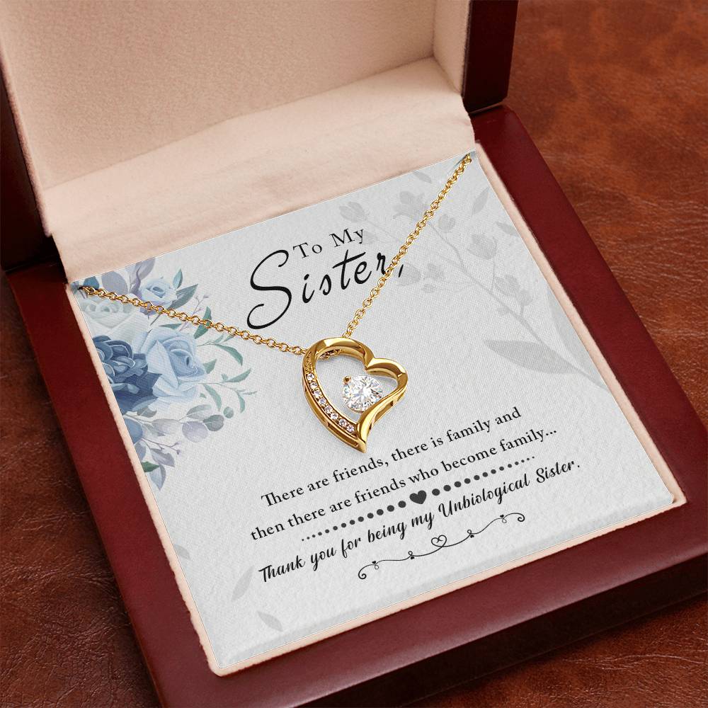 Unbiological Sister Friends Become Family Forever Love Necklace