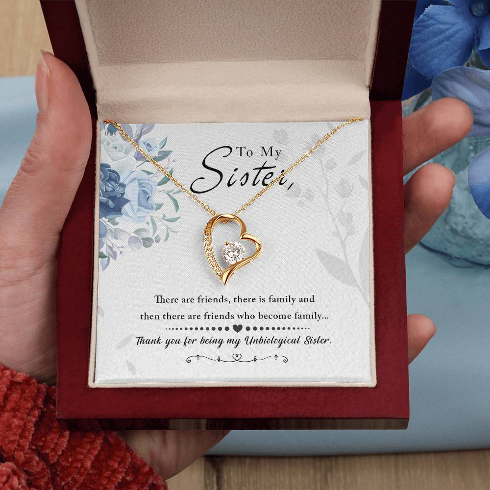 Unbiological Sister Friends Become Family Forever Love Necklace