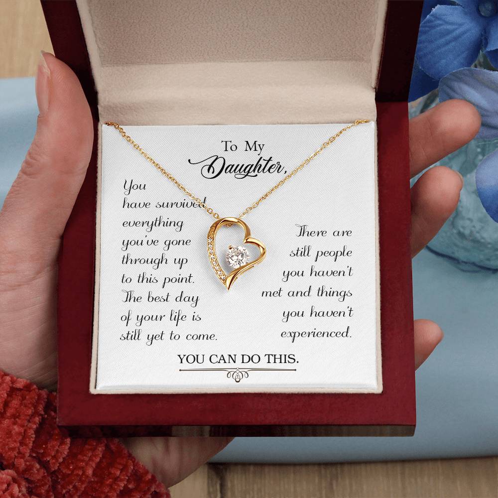 To My Daughter You Can Do This Forever Love Necklace