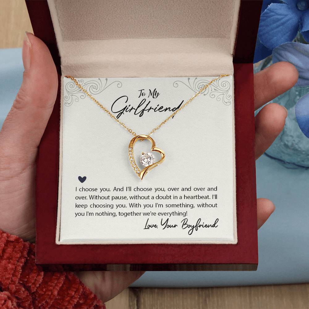 To My Girlfriend I Choose You Forever Love Necklace