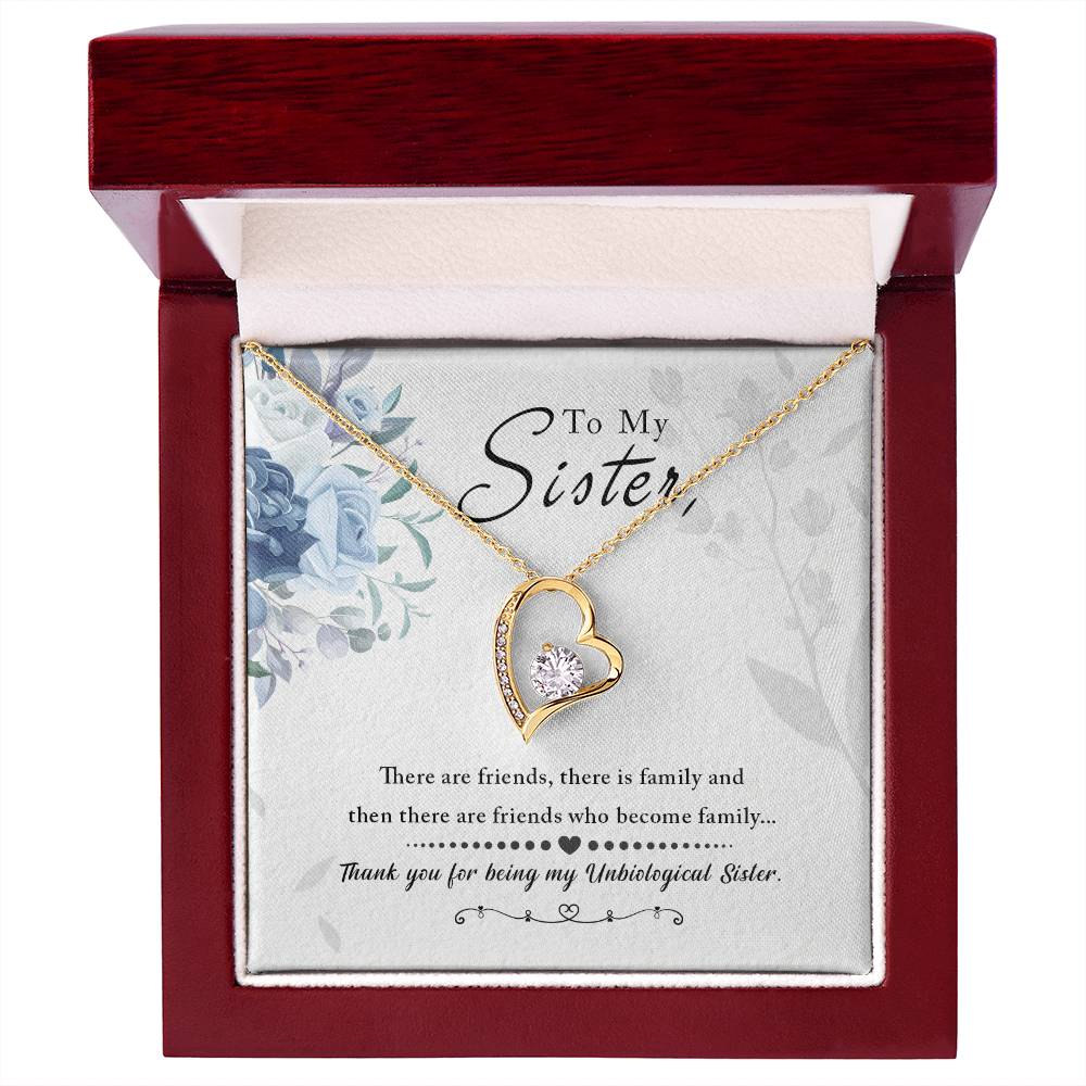 Unbiological Sister Friends Become Family Forever Love Necklace
