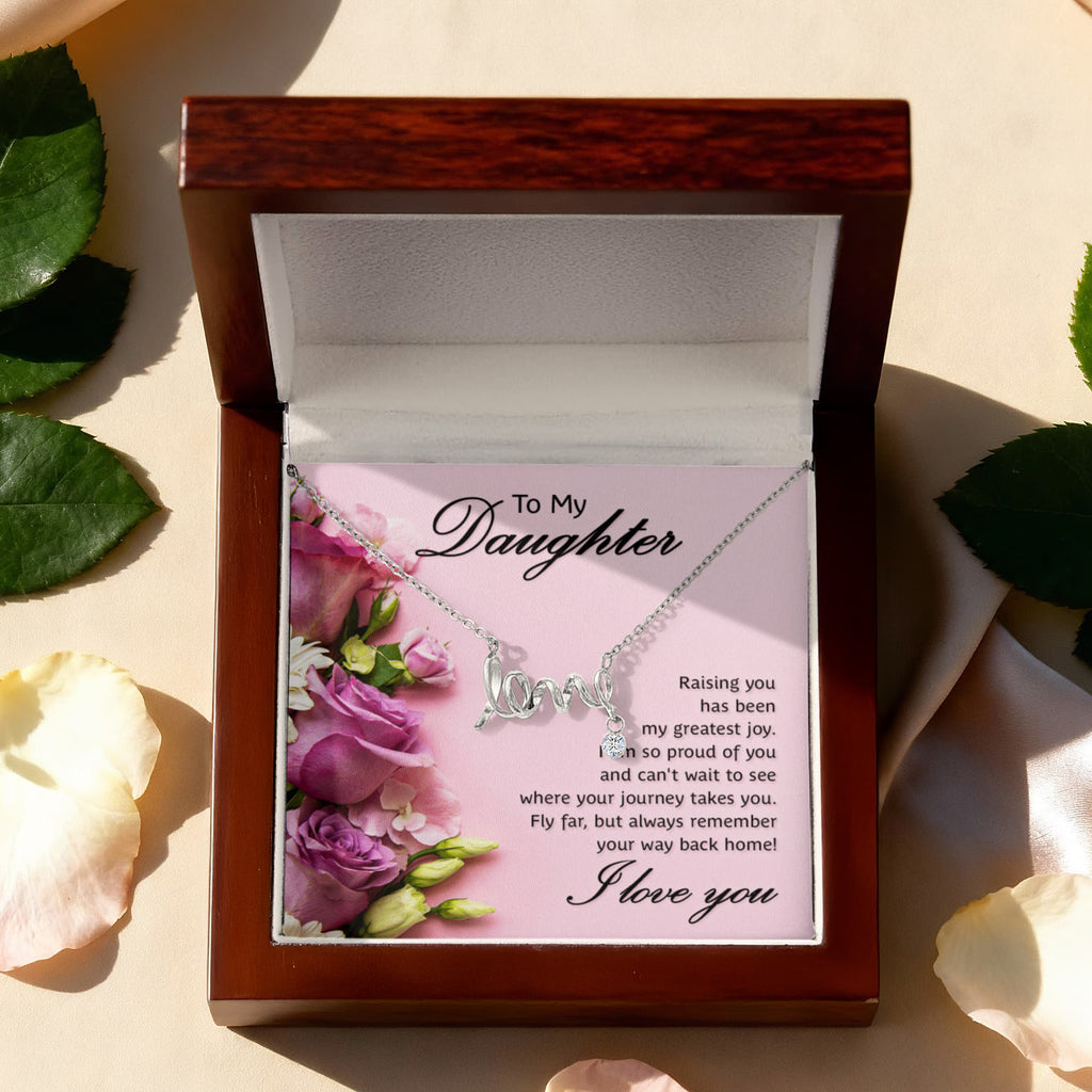 To My Daughter Greatest Joy Scripted Love Necklace