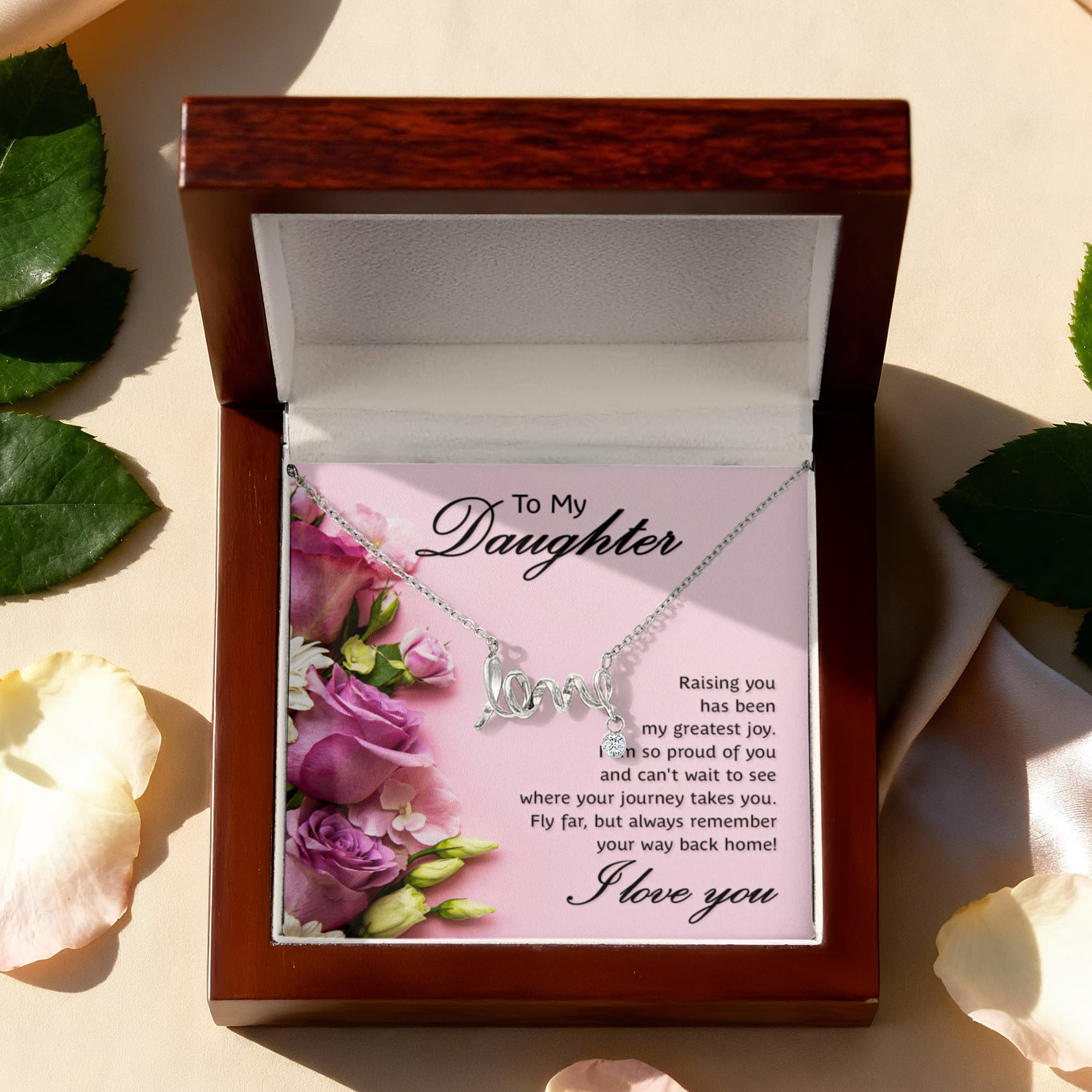 To My Daughter Greatest Joy Scripted Love Necklace