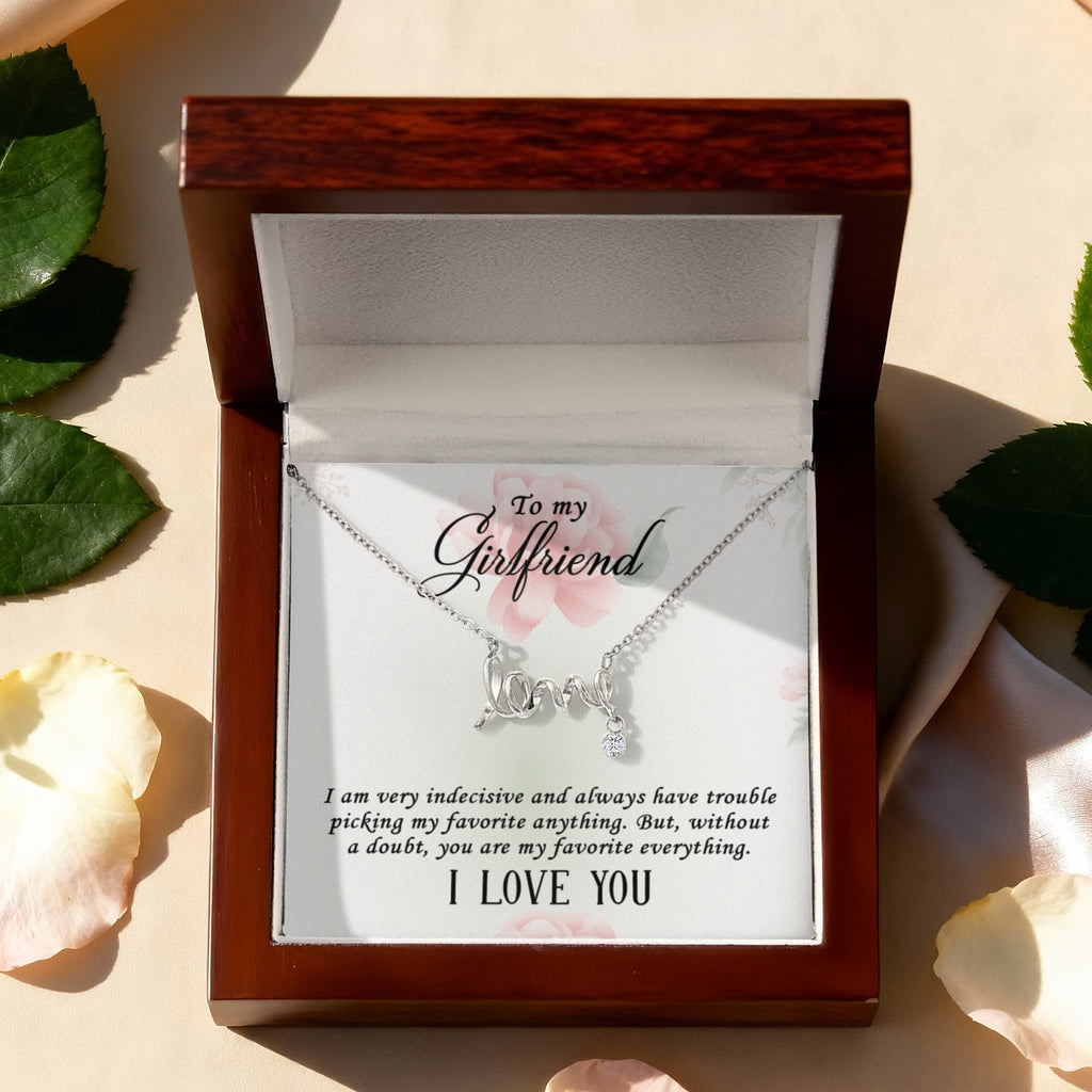 To My Girlfriend Favourite Everything Scripted Love Necklace