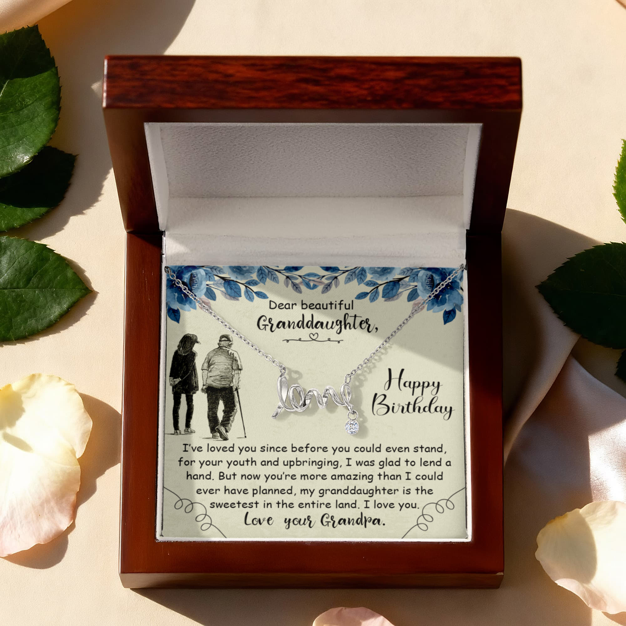 Dear Beautiful Granddaughter - Scripted Love Necklace