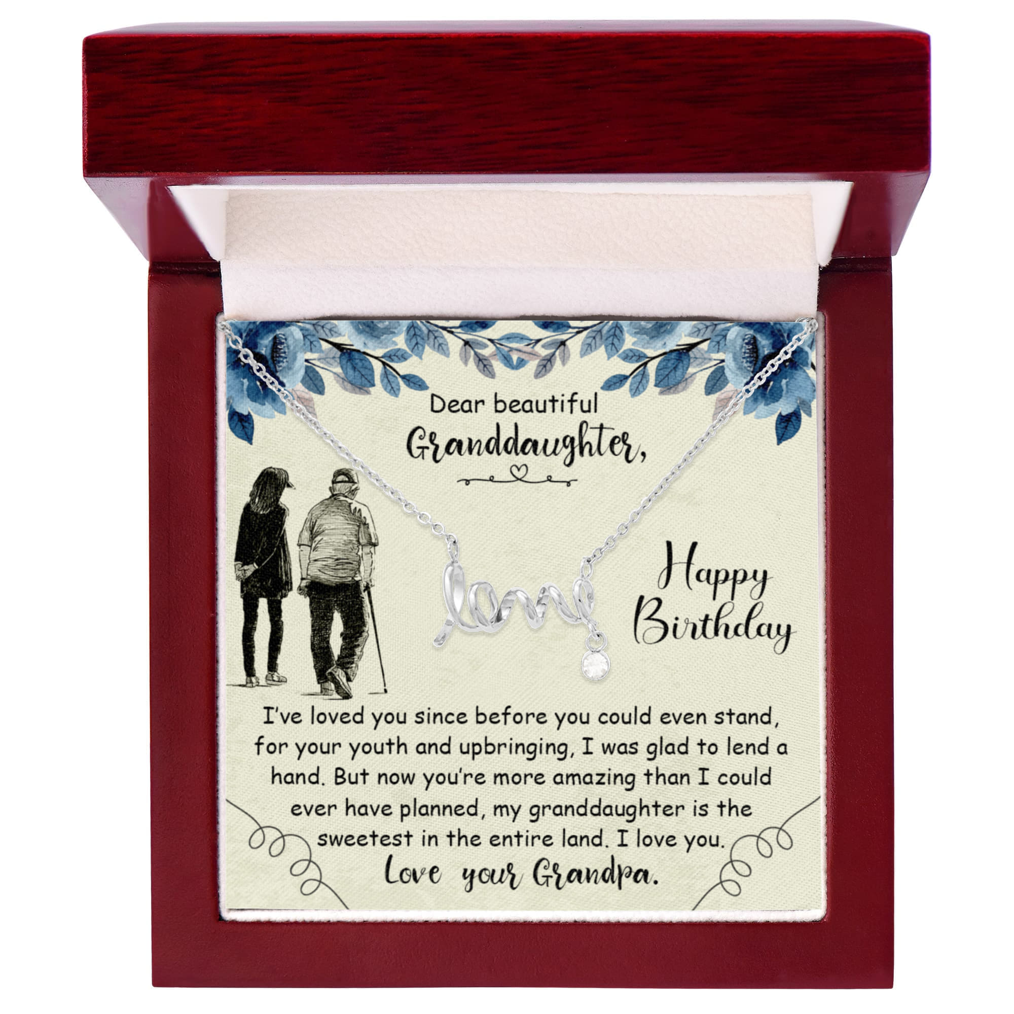 Dear Beautiful Granddaughter - Scripted Love Necklace