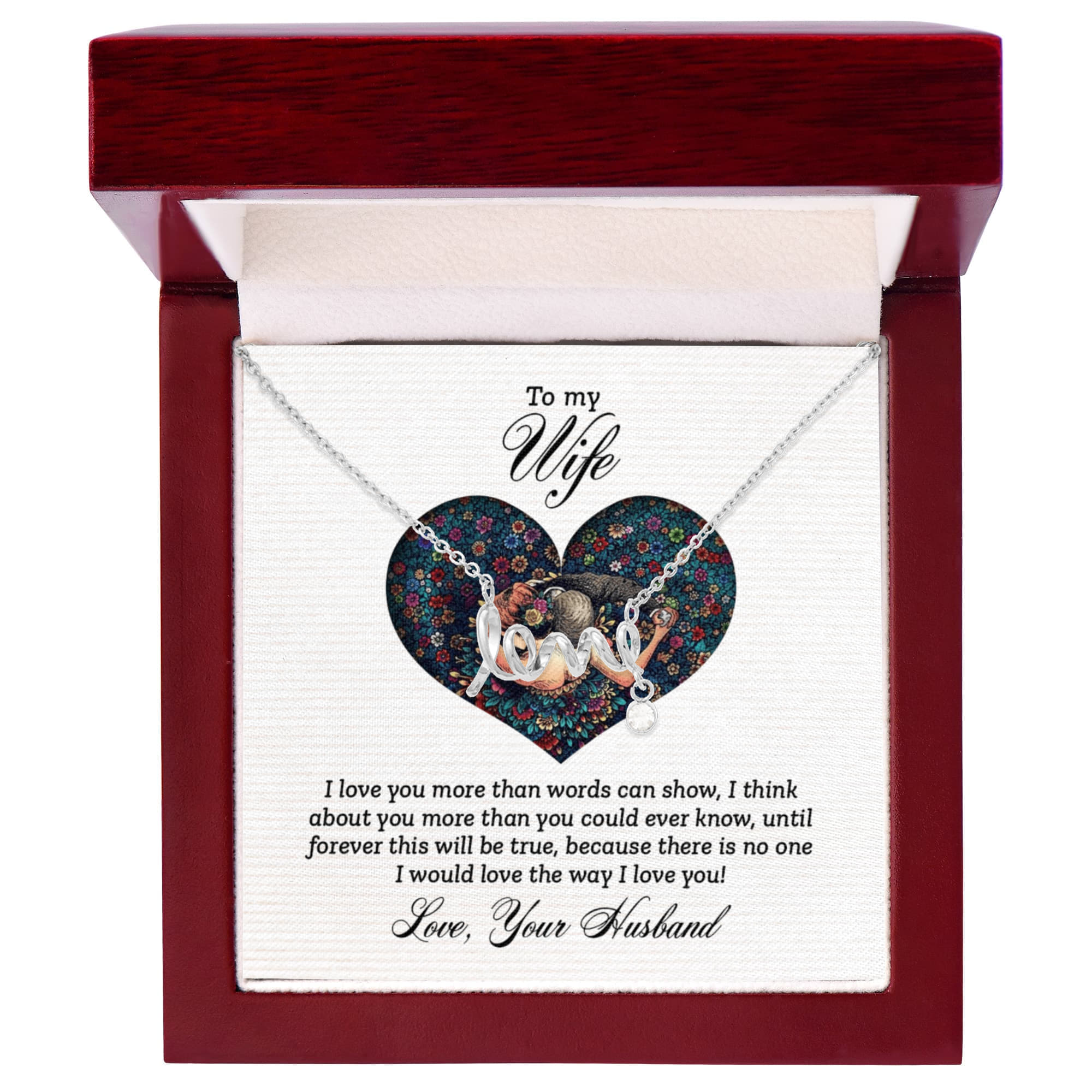 To My Wife More Than Words Scripted Love Necklace