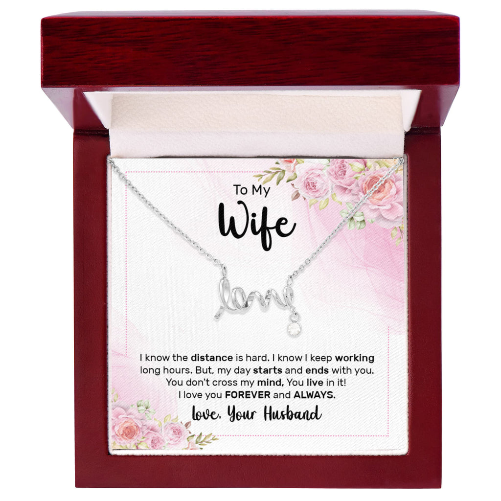 To My Wife Forever and Always Scripted Love Necklace