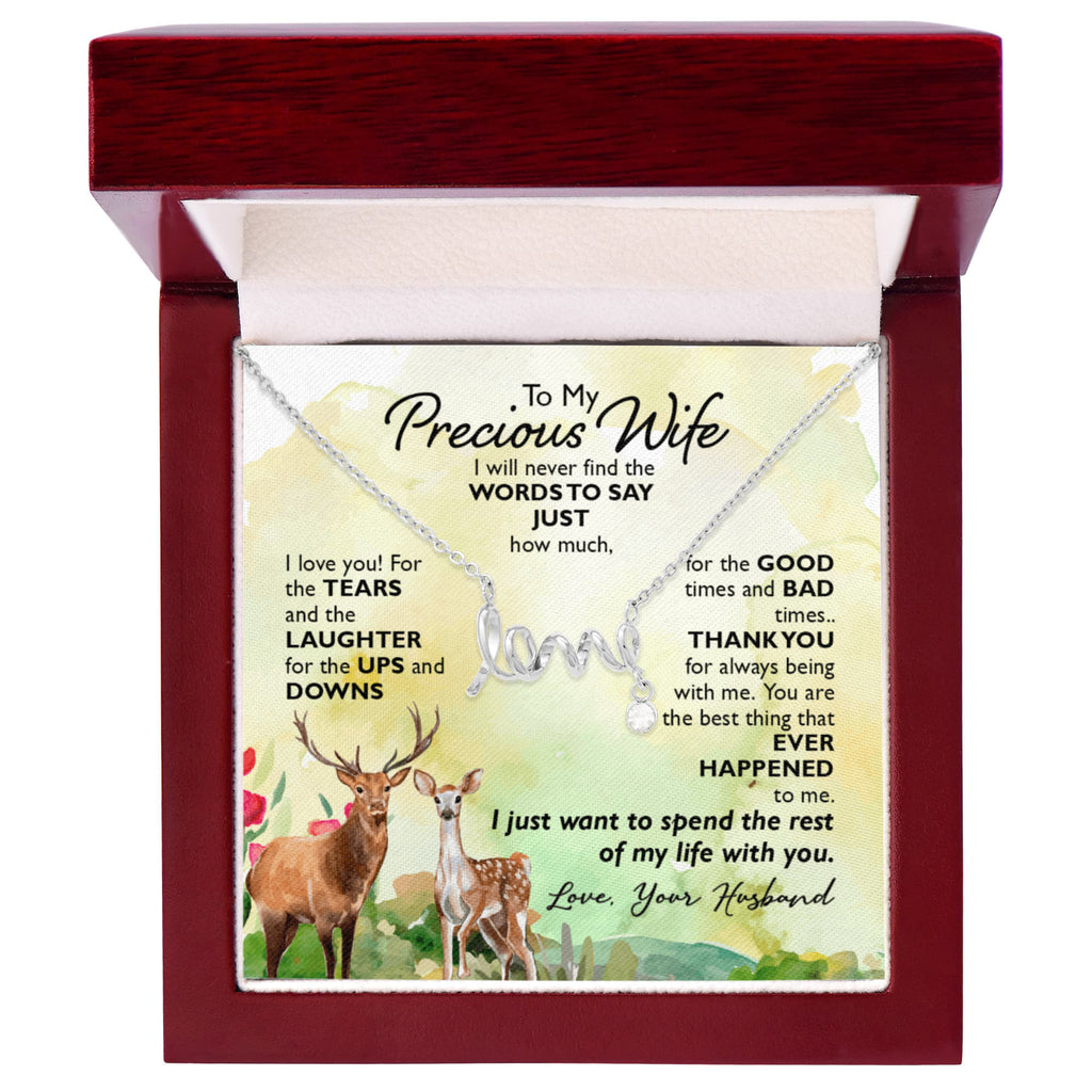 To My Precious Wife Rest of My Life Scripted Love Necklace