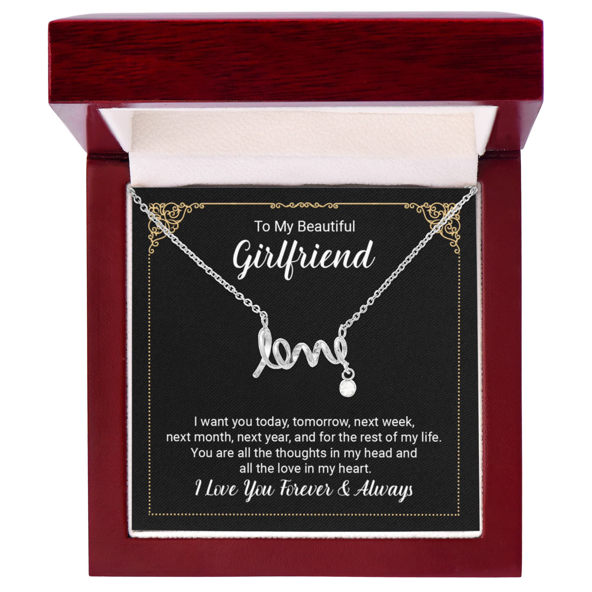 To My Beautiful Girlfriend - Scripted Love Necklace