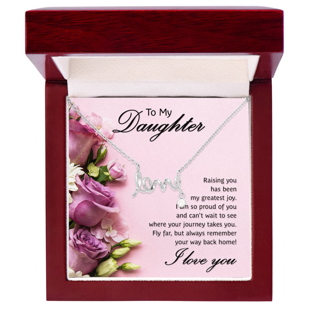 To My Daughter Greatest Joy Scripted Love Necklace