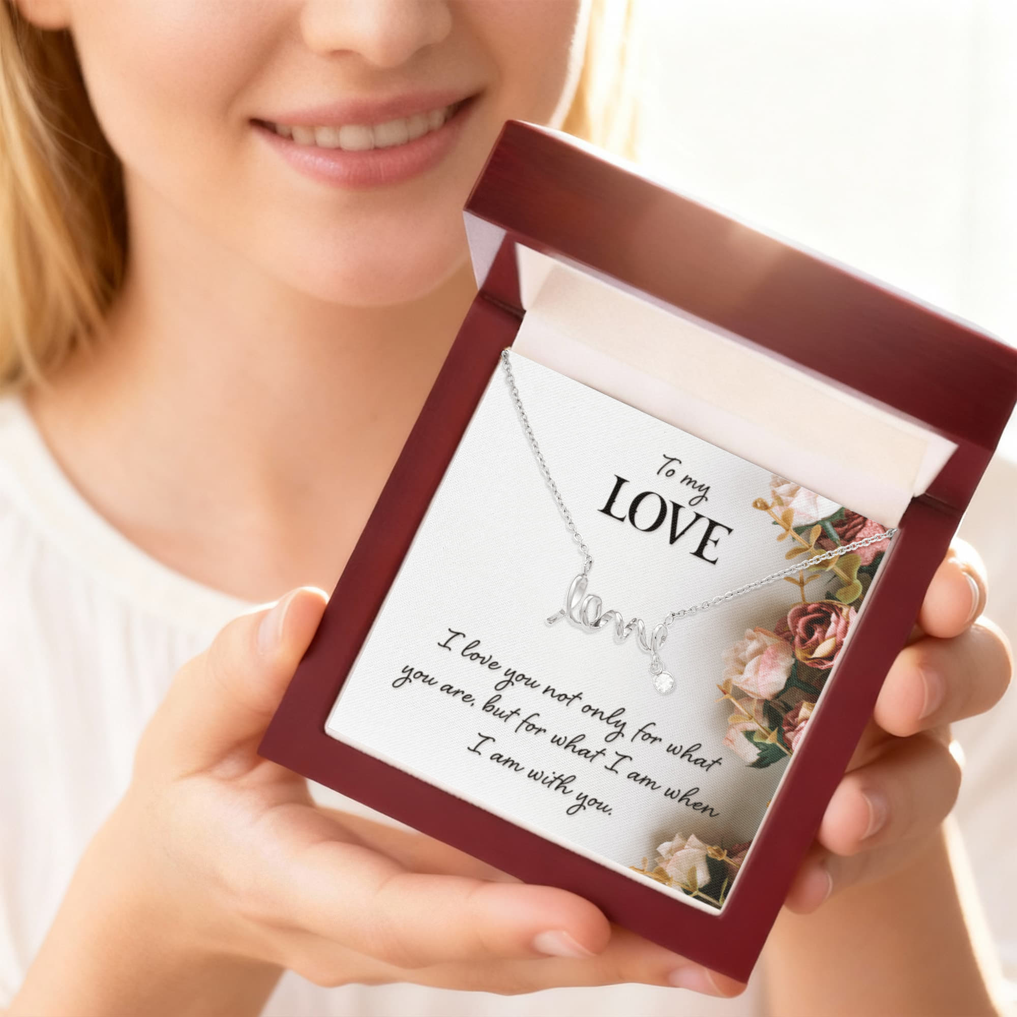 To My Love What I Am With You Scripted Love Necklace
