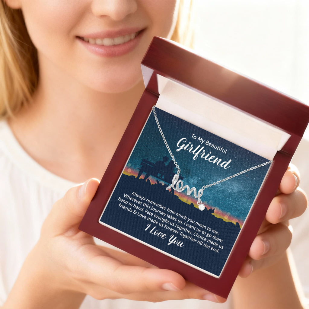 To My Beautiful Girlfriend Forever Together Scripted Love Necklace