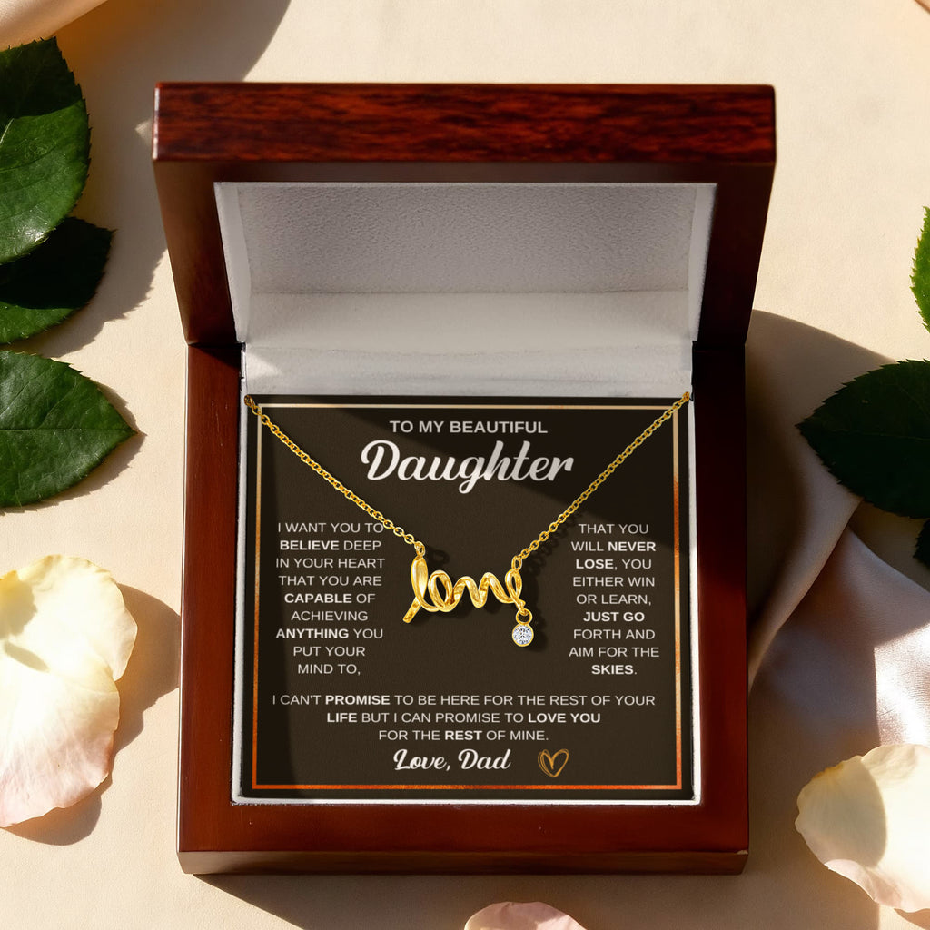 To My Beautiful Daughter - Scripted Love Necklace