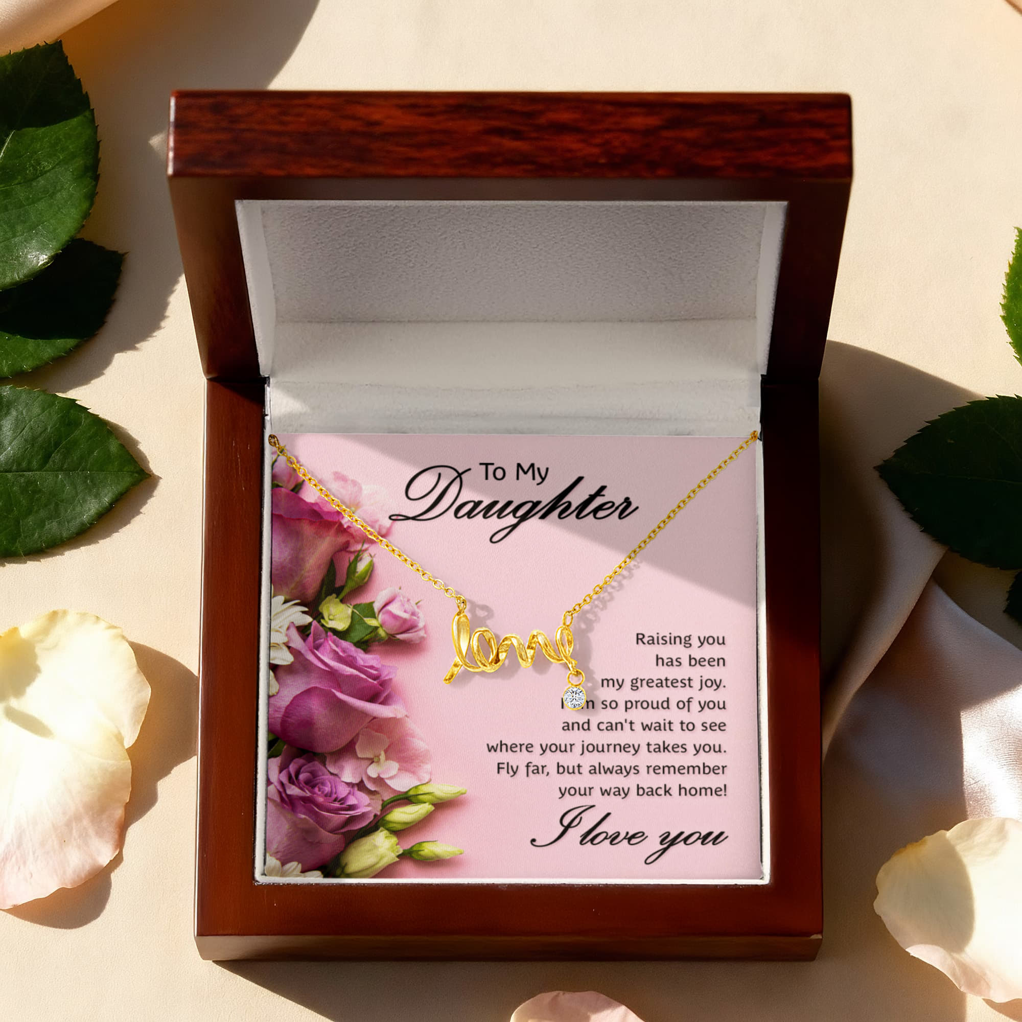 To My Daughter Greatest Joy Scripted Love Necklace