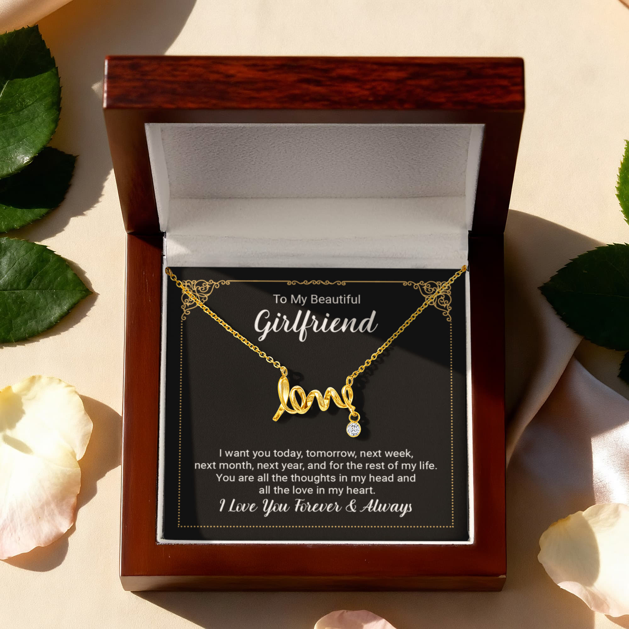 To My Beautiful Girlfriend - Scripted Love Necklace