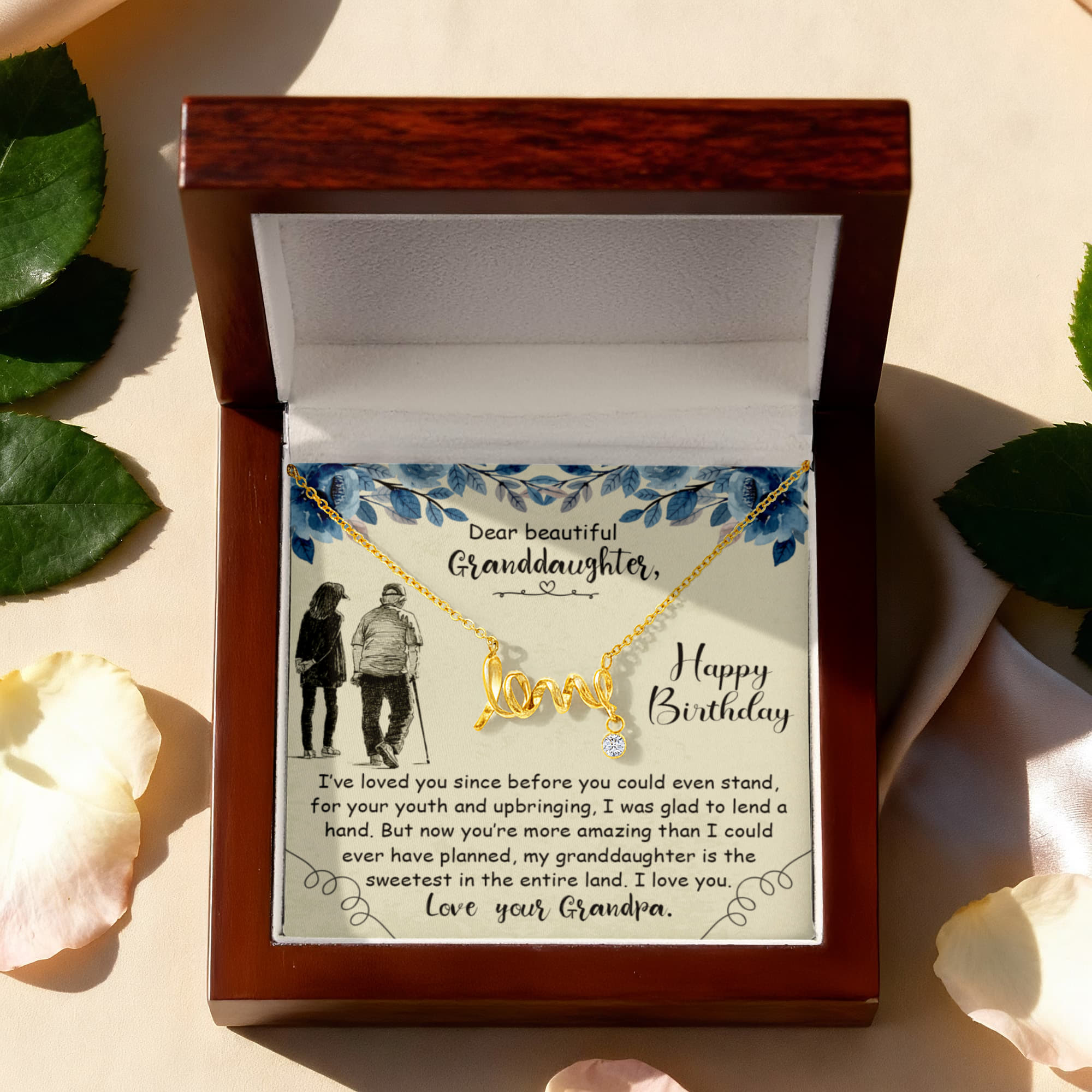 Dear Beautiful Granddaughter - Scripted Love Necklace
