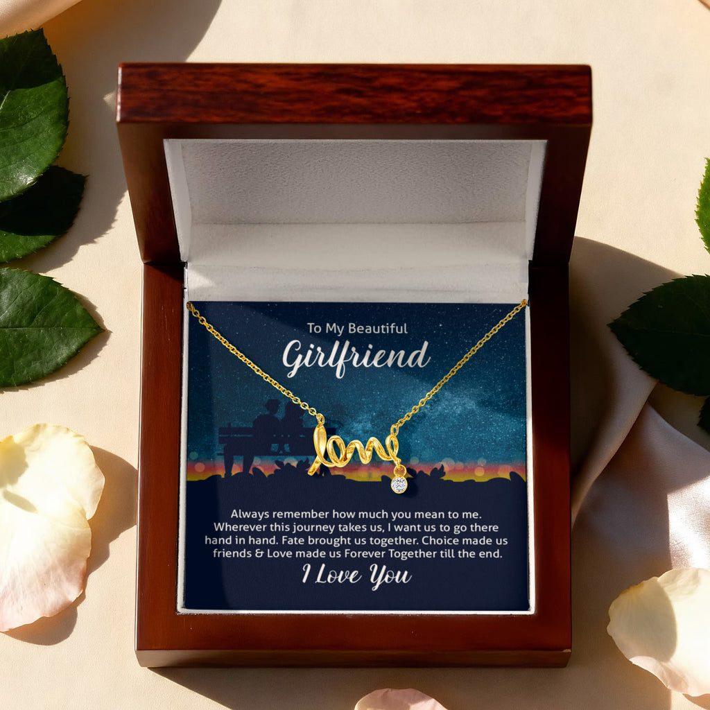 To My Beautiful Girlfriend Forever Together Scripted Love Necklace